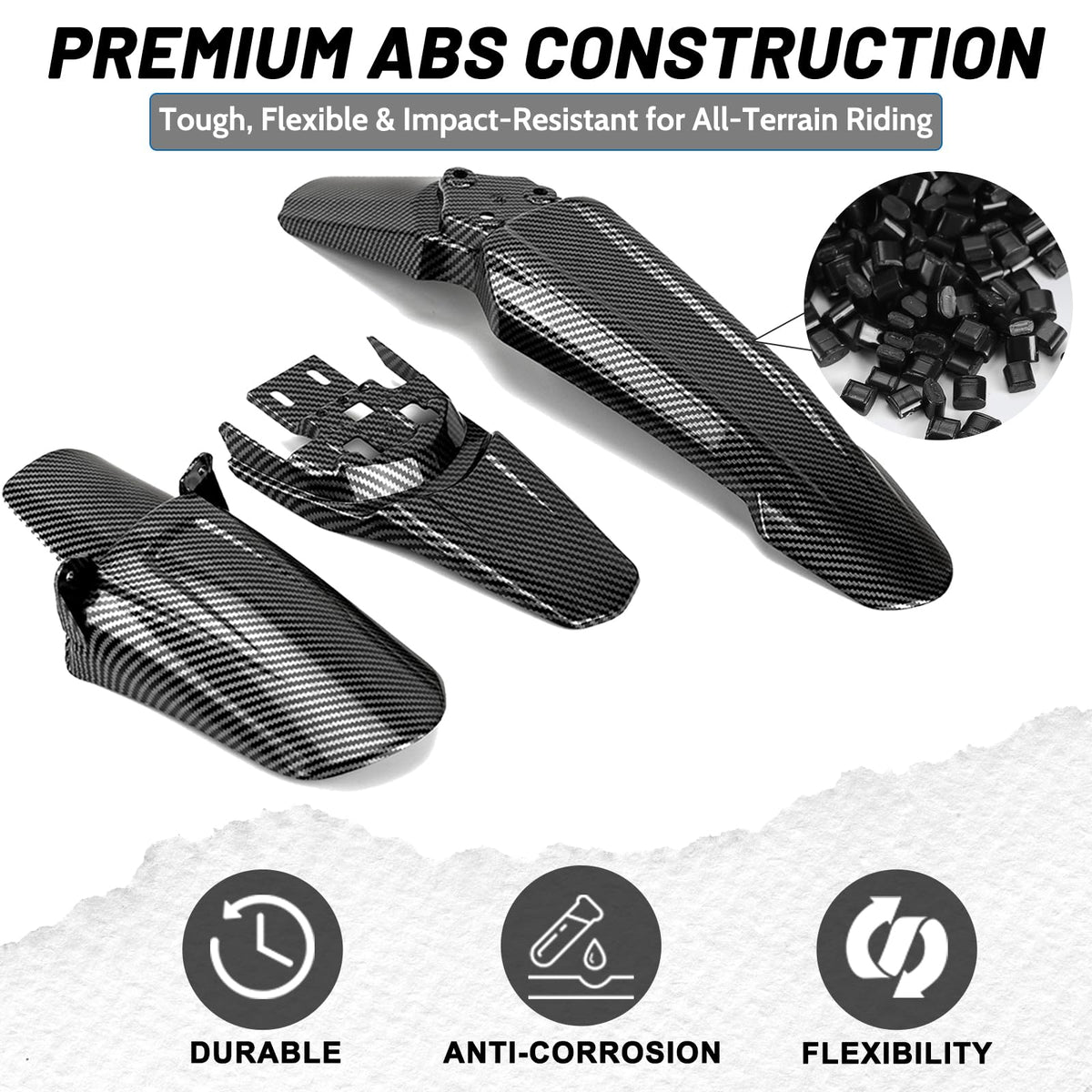 Front Rear Fender Set Carbon Fiber Style Whole Kit H664