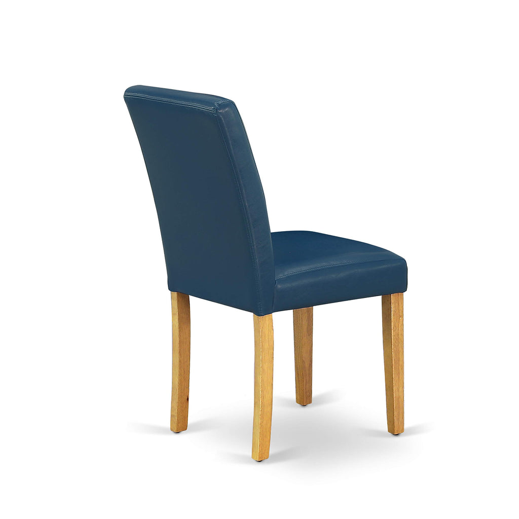5 Piece Oak Dining Set with Dropleaf Table and 4 Blue Chairs J56099