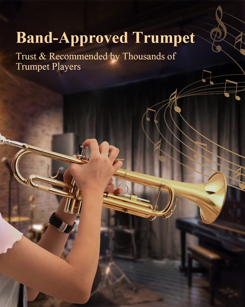 Bb Standard Trumpet Set with Hard Case and 7C Mouthpiece Q45437