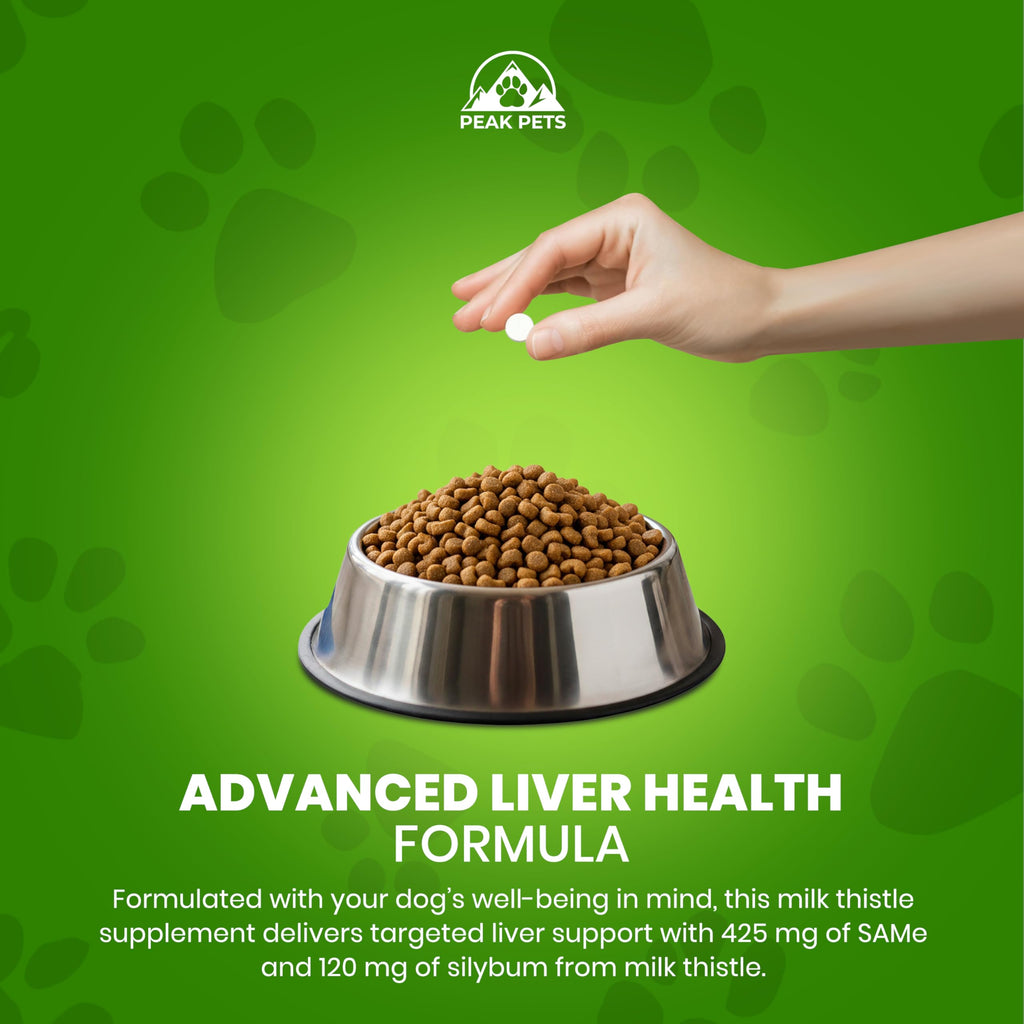 Liver Support Supplement for Large Dogs with Milk Thistle - 30 Chewable Tablets W582