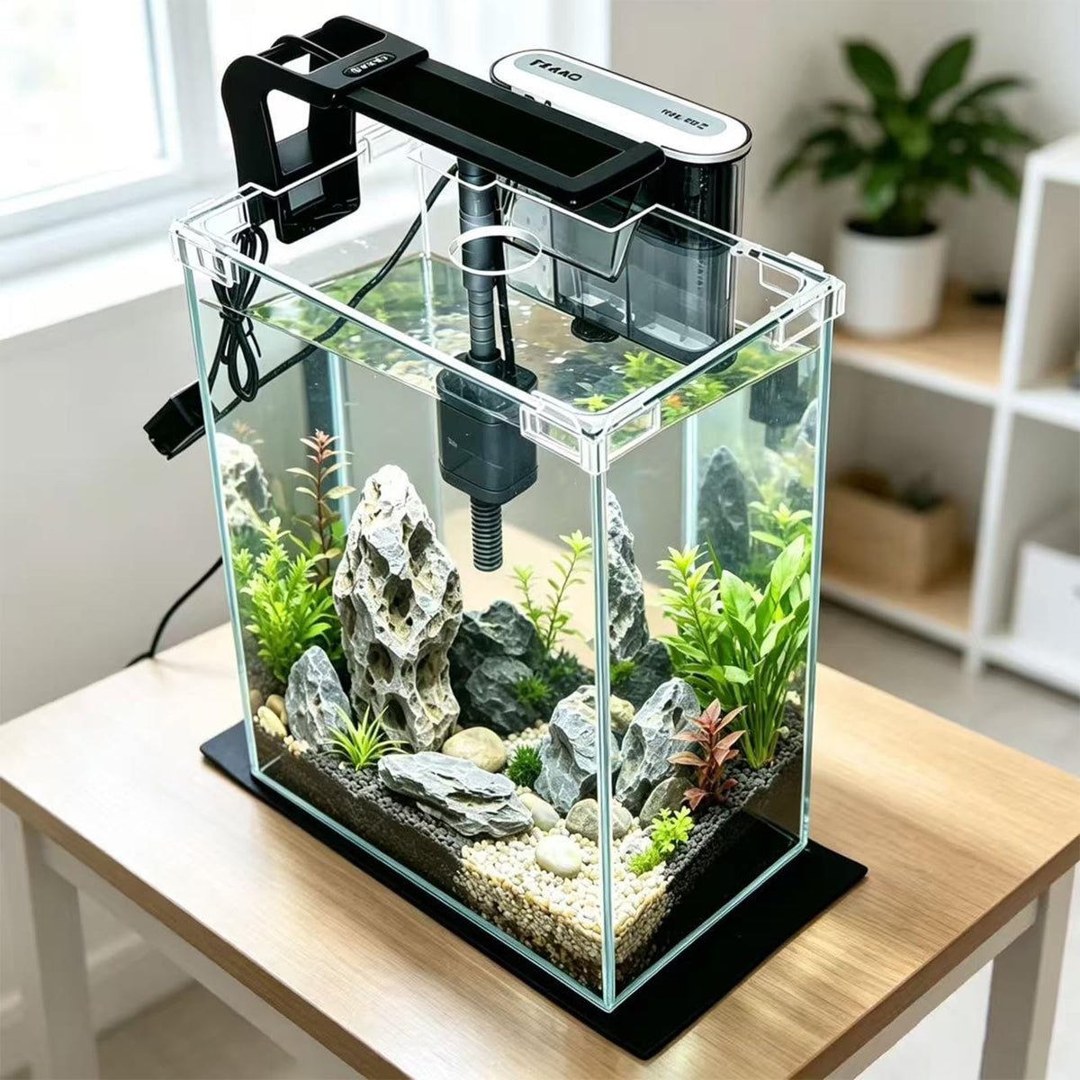 2 Gallon Betta Fish Tank with Filter and Light W204