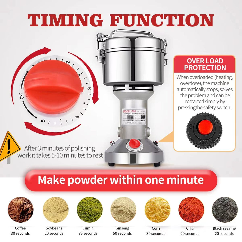 550g High Speed Stainless Steel Electric Herb Grinder S332