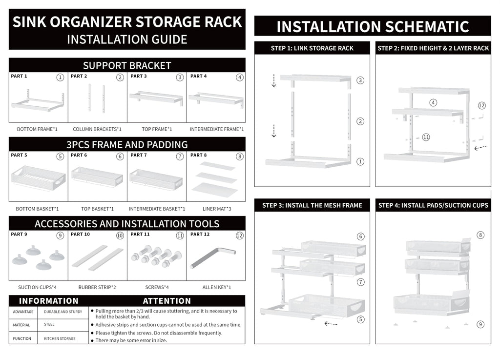 2-Pack 3-Tier Pull Out Under Sink Organizer Q249524