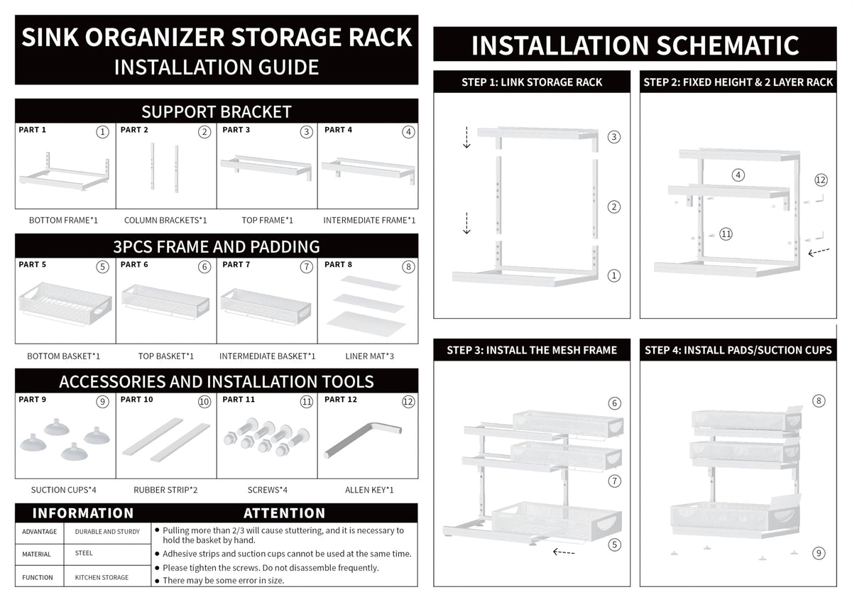2-Pack 3-Tier Pull Out Under Sink Organizer Q249524