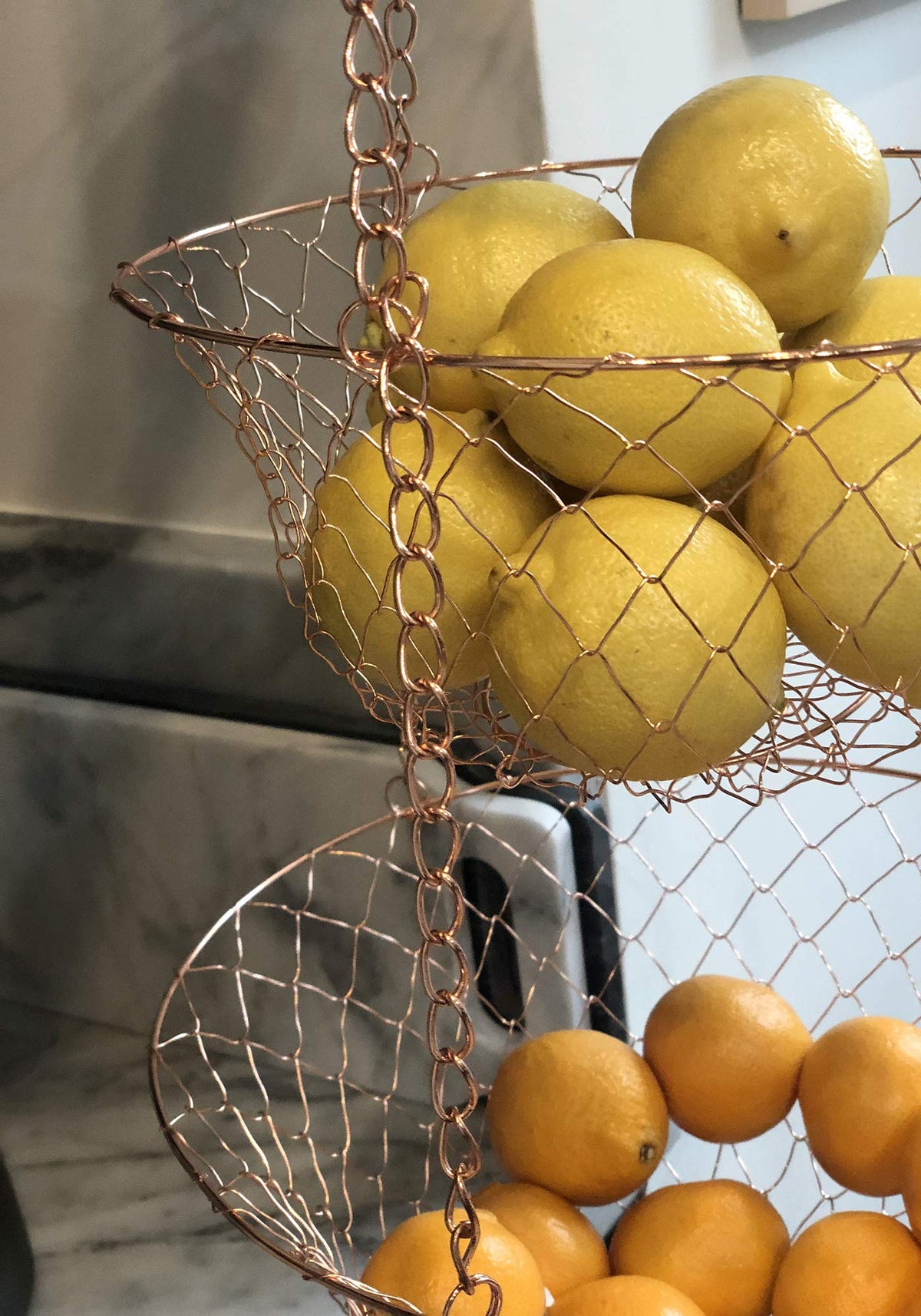 3-Tier Copper Hanging Fruit Baskets R327440