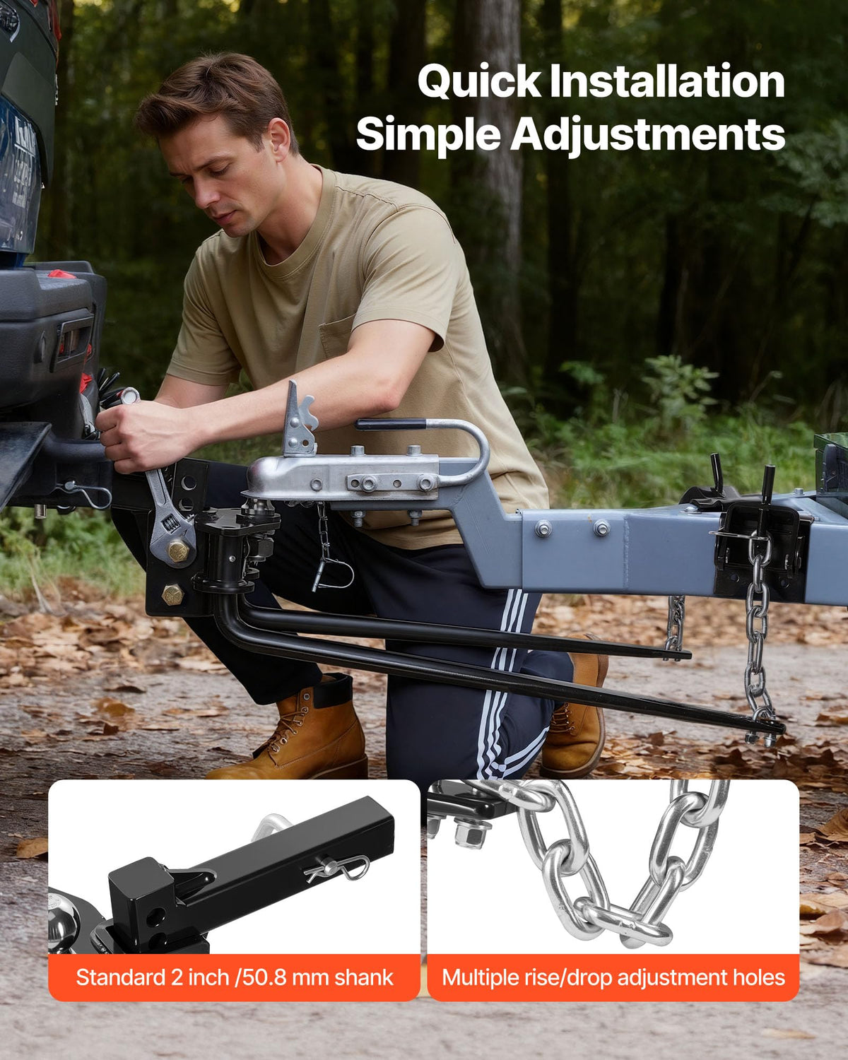 10000 lbs Weight Distribution Hitch with 2 in Shank and 2-5/16 in Ball E583