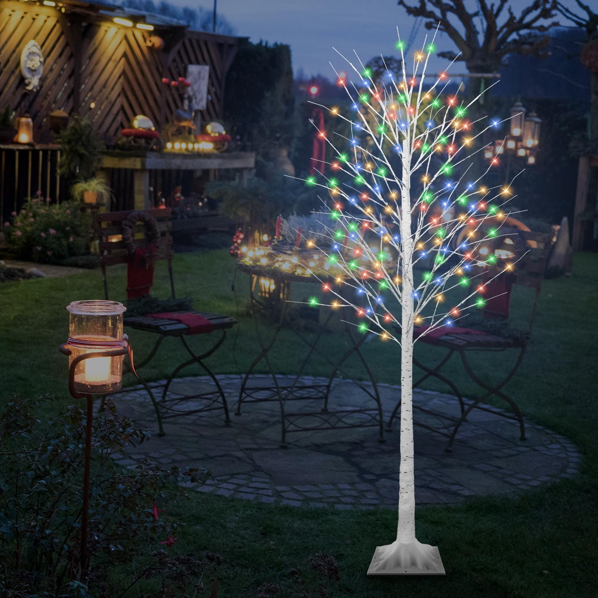 8FT Lighted Birch Tree with 210 LEDs D63312