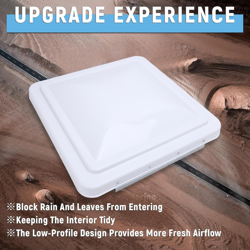 White 14in RV Roof Vent Cover V44232