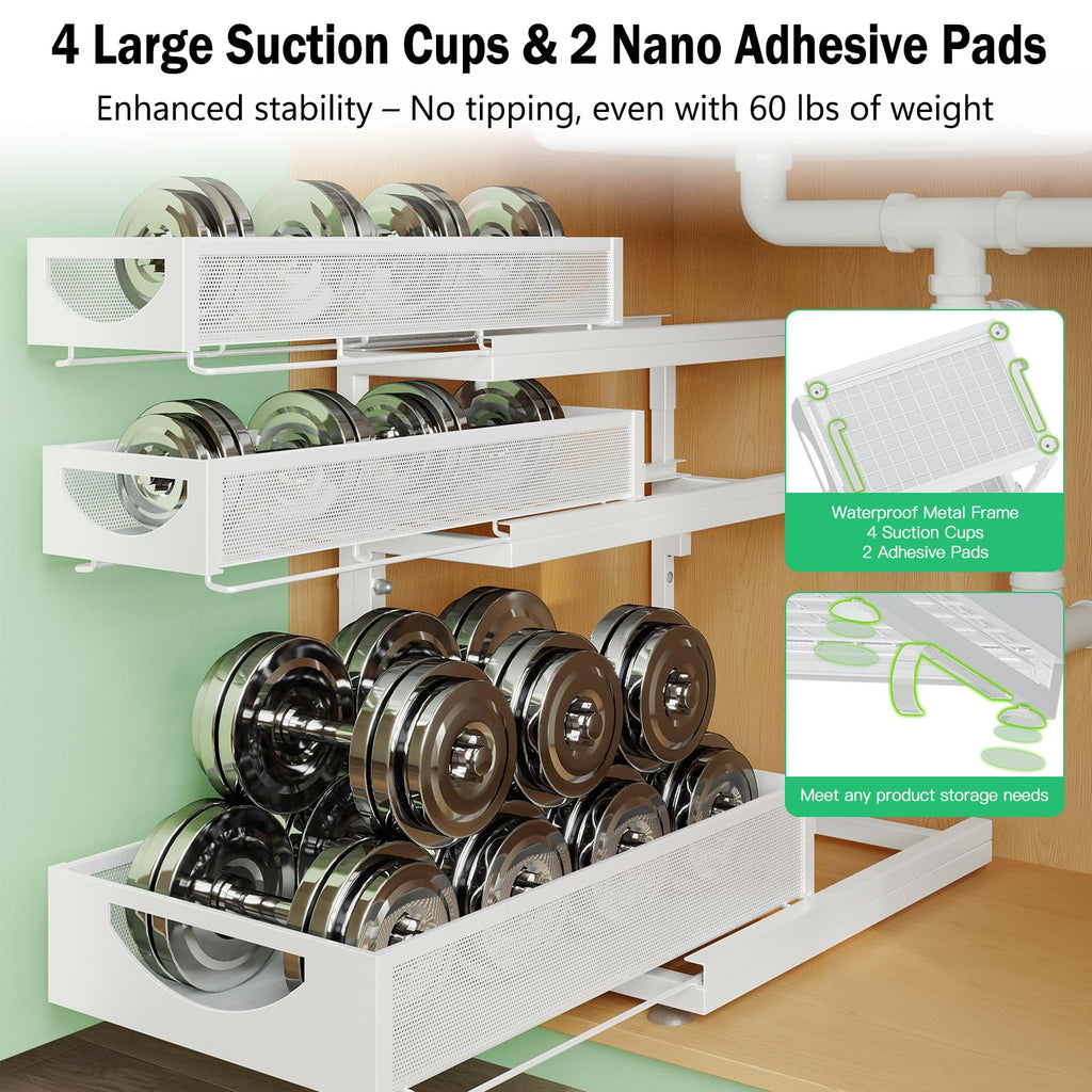 2-Pack 3-Tier Pull Out Under Sink Organizer Q249524