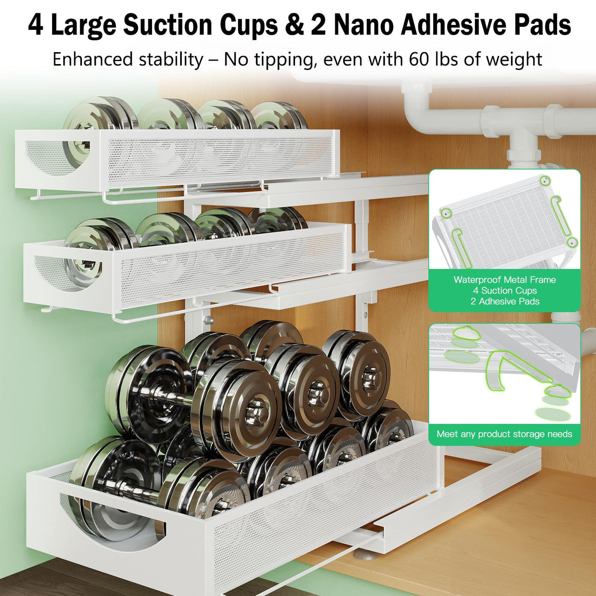 2-Pack 3-Tier Pull Out Under Sink Organizer Q249524