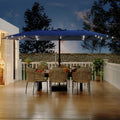 15FT Patio Umbrella with Solar Lights & Base Y788