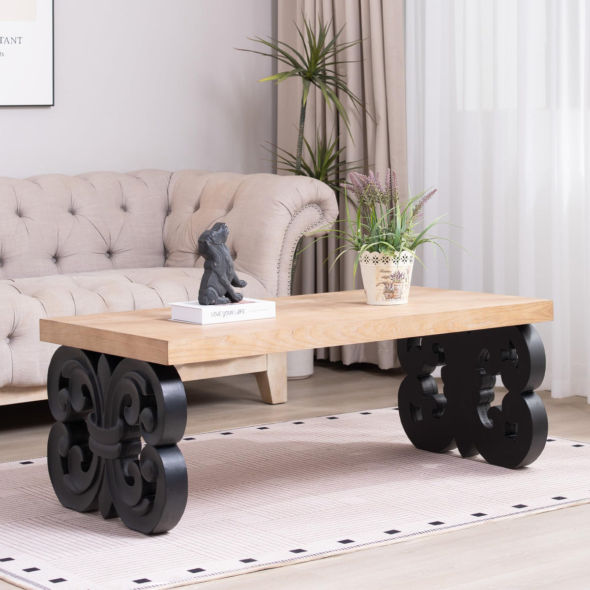 Rectangle Coffee Table with Wood Top Z911043