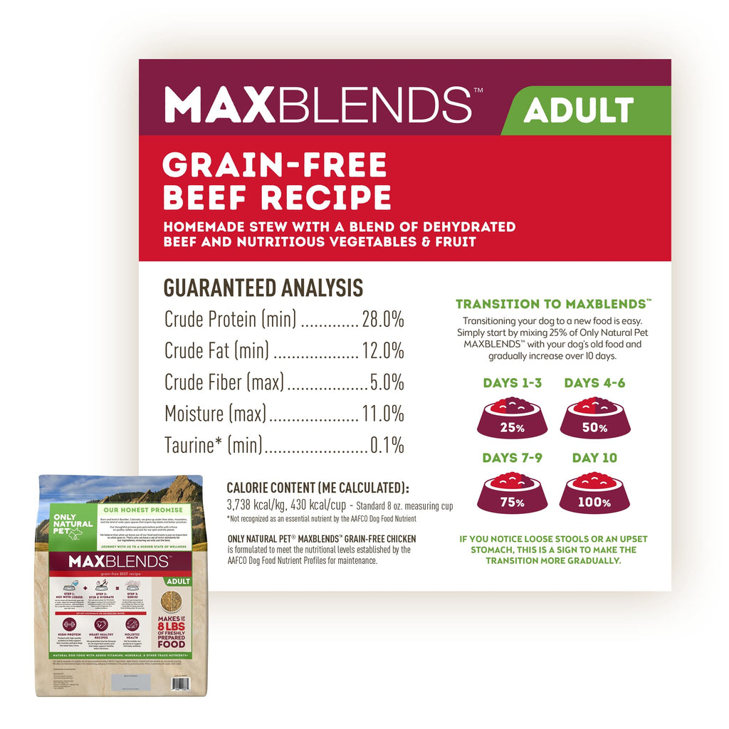 Grain Free Dehydrated Beef Recipe Dog Food 2 lb Bag Z61775