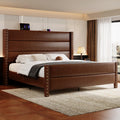 King Size Brown Faux Leather Platform Bed Frame W17566