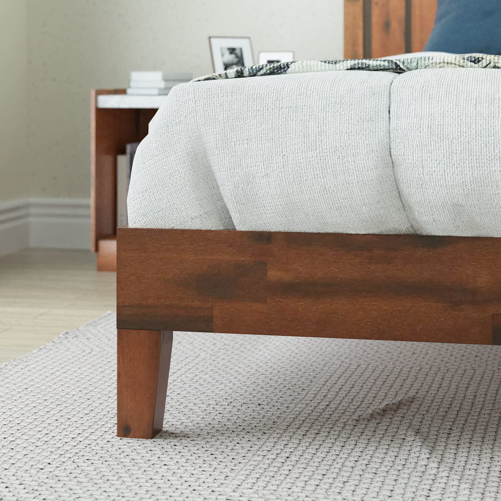 Queen Wood Platform Bed Frame with Headboard O185373