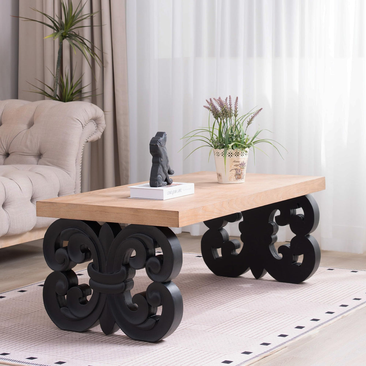 Rectangle Coffee Table with Wood Top Z911043