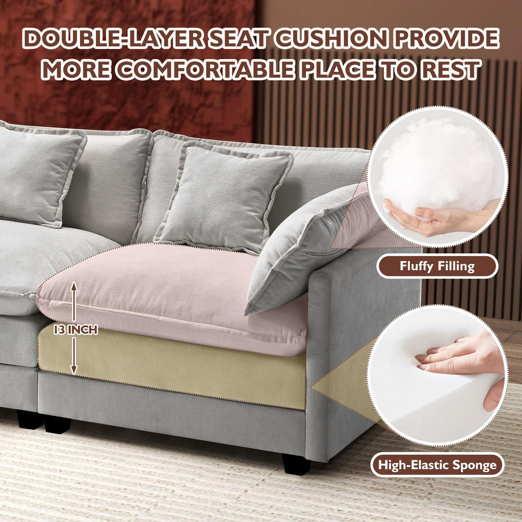 77 Inch Grey Chenille Loveseat H71046