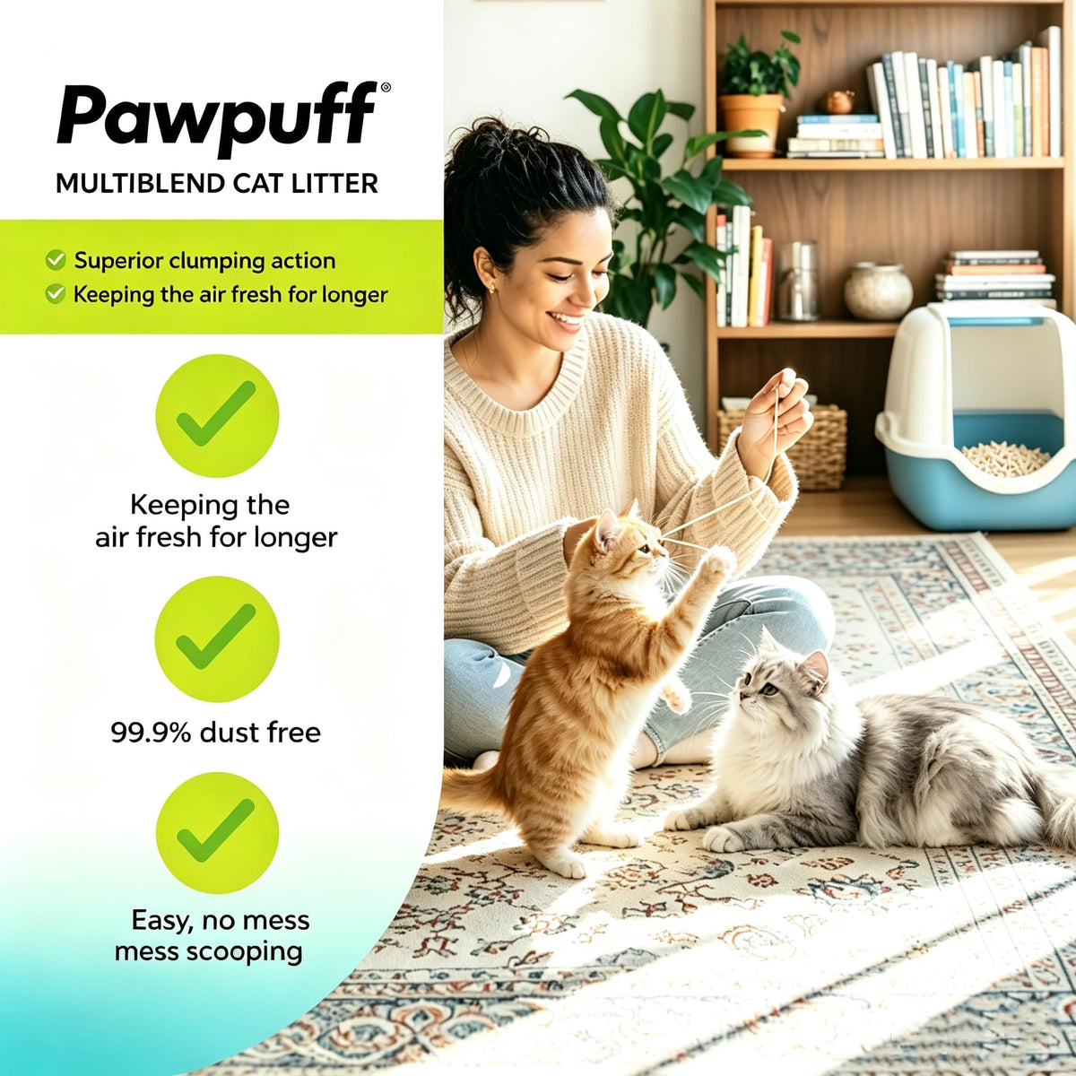 Tofu Cat Litter Low Dust Fast Clumping Flushable 2-Pack 22 lb D441