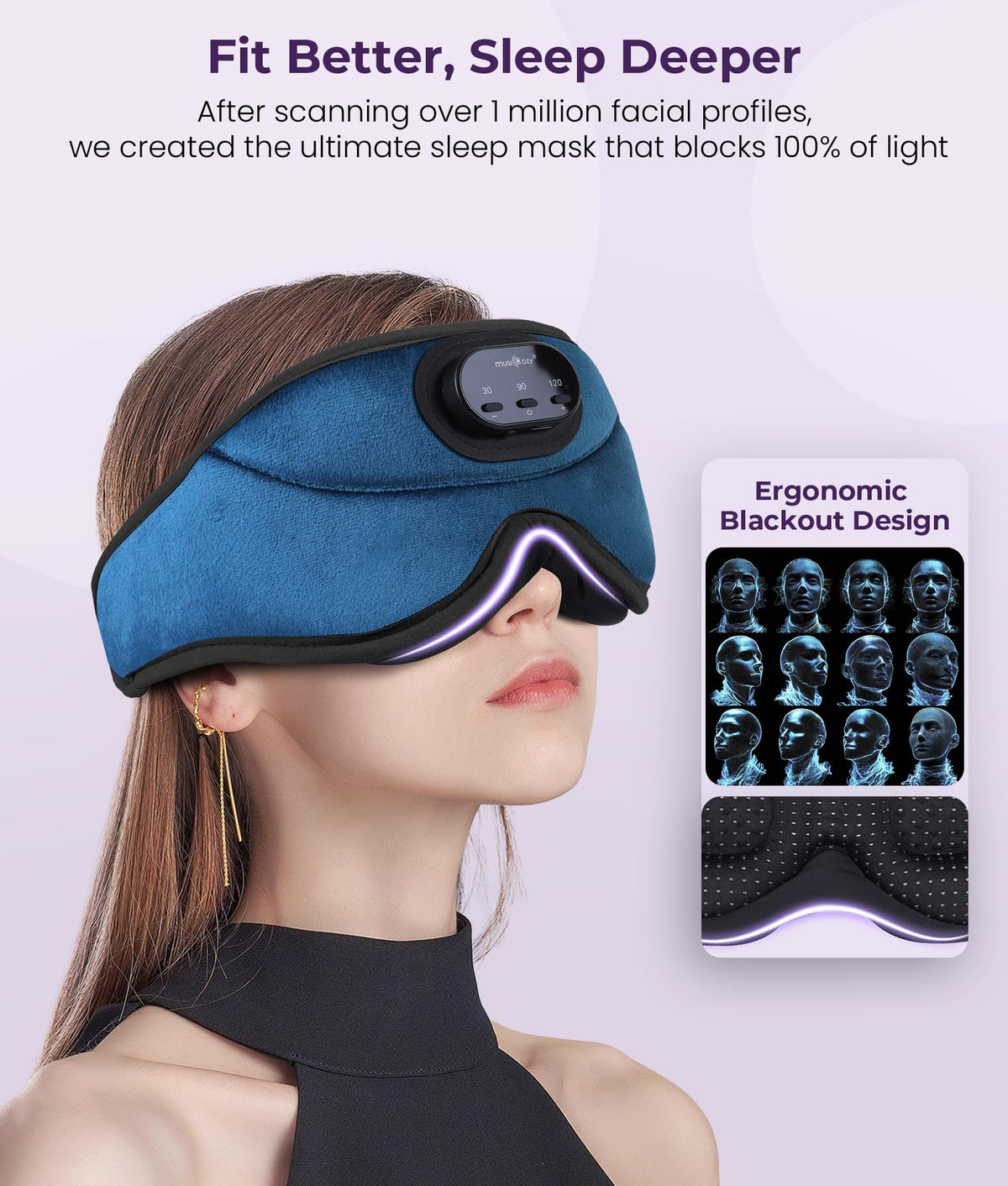 Sleep Headphones Bluetooth with 3D Eye Mask X310