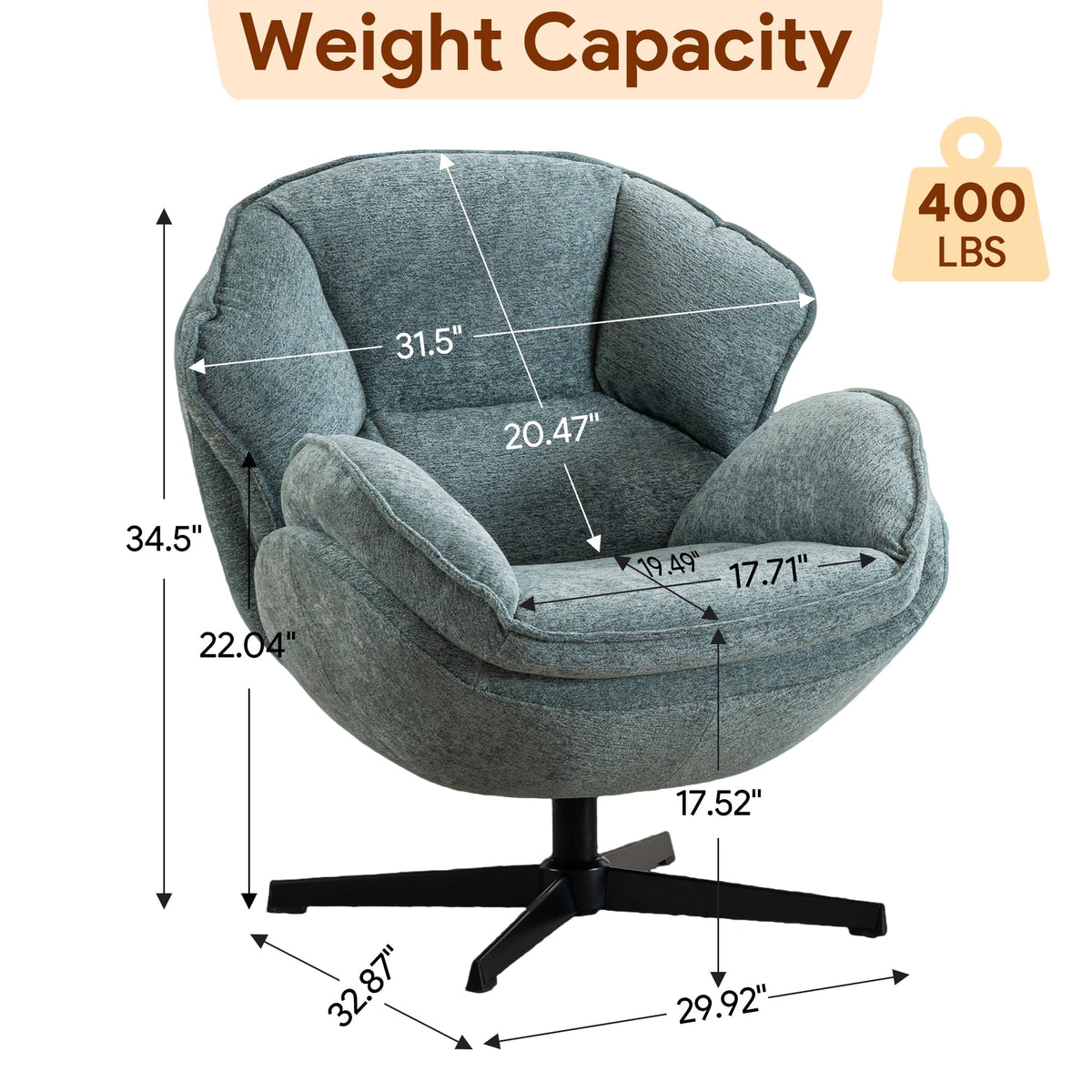 Green Swivel Accent Chair Set of 2 Y723979