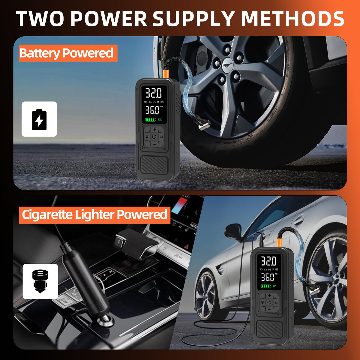 Portable Air Compressor 6000mAh 150PSI Tire Inflator Z958571