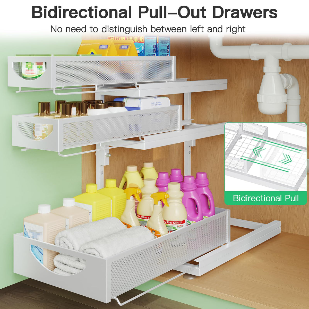2-Pack 3-Tier Pull Out Under Sink Organizer Q249524