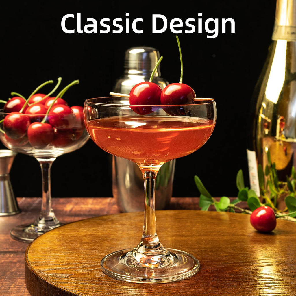 Champagne Glasses Set of 6 Crystal Cocktail Glasses 7 oz S85490