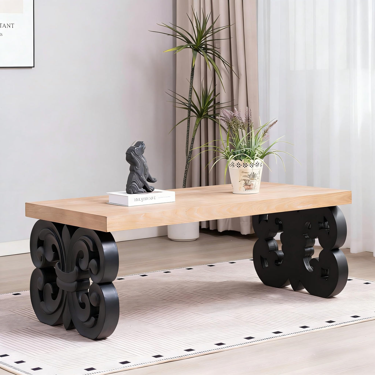 Rectangle Coffee Table with Wood Top Z911043