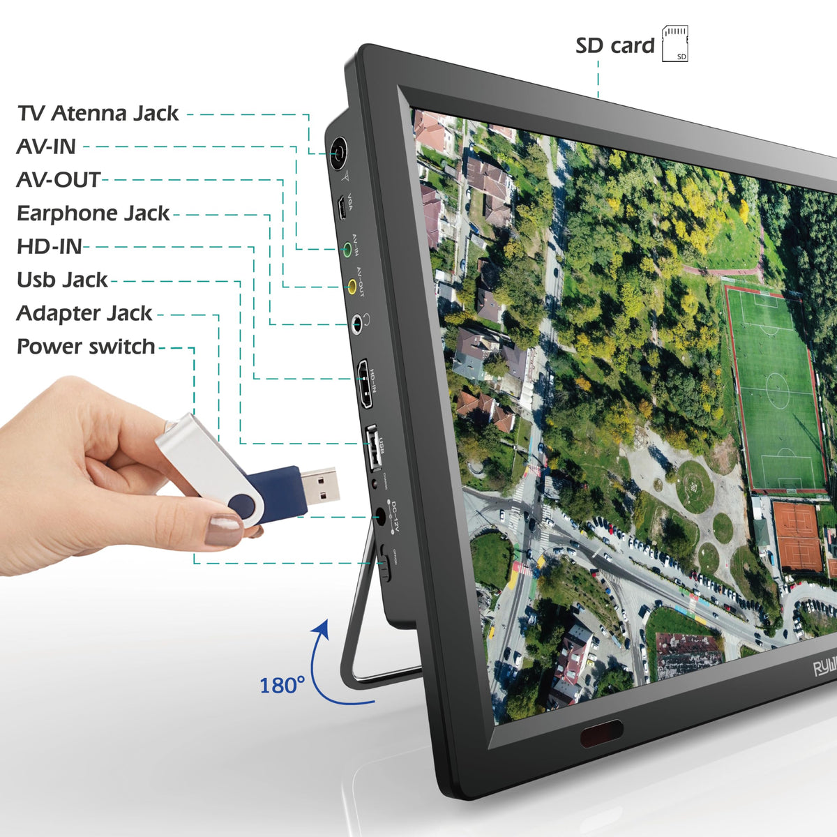 14 Inch Portable TV with Digital Tuner E188