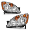 Headlight Chrome Housing Amber Reflector Replacement Pair K3832