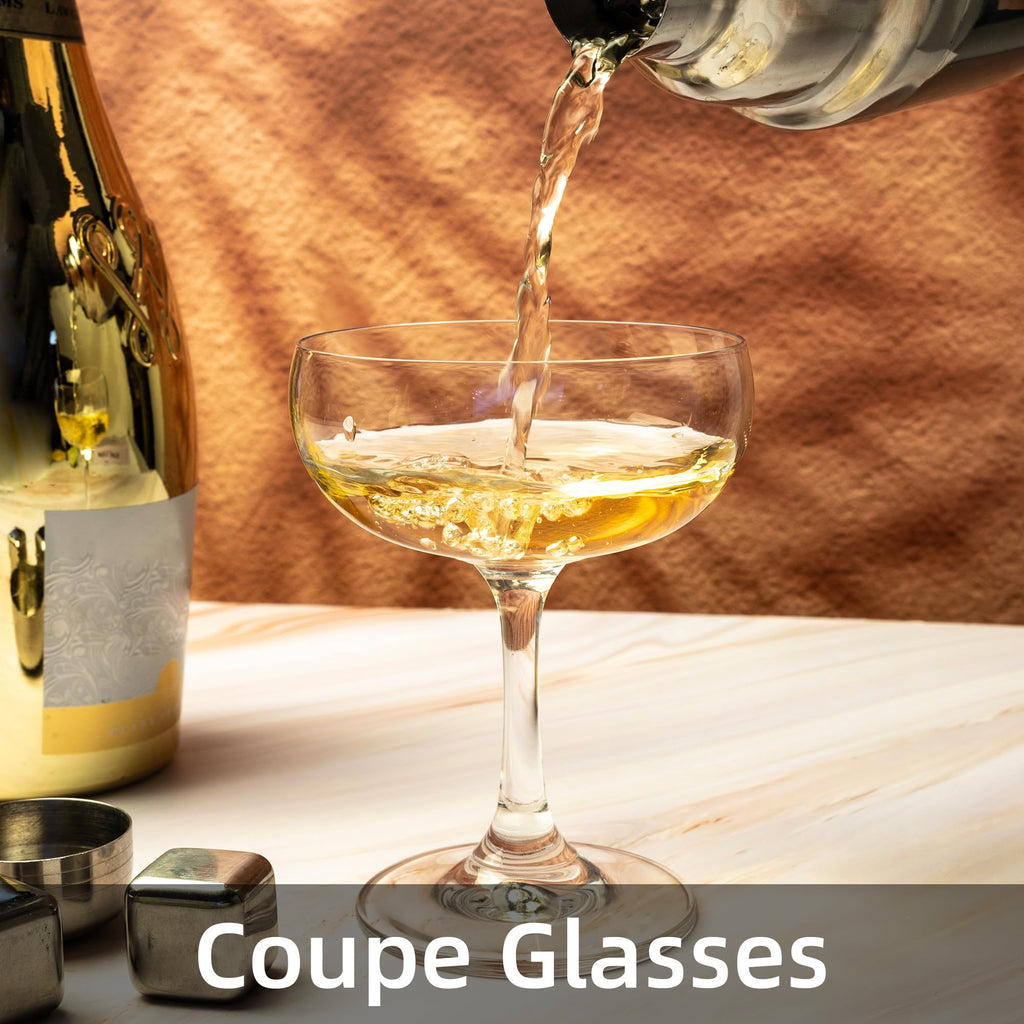 Champagne Glasses Set of 6 Crystal Cocktail Glasses 7 oz S85490