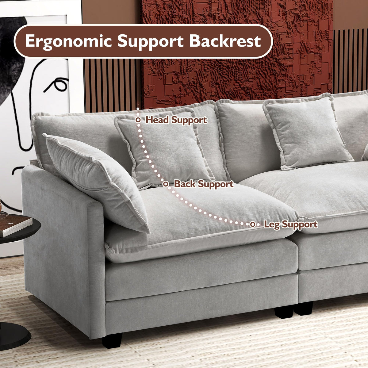 77 Inch Grey Chenille Loveseat H71046