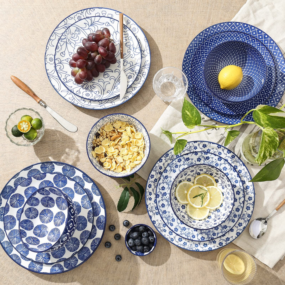Ceramic Dinnerware Sets 12 Piece Cappuccino Cups with Saucers and Metal Stand C163