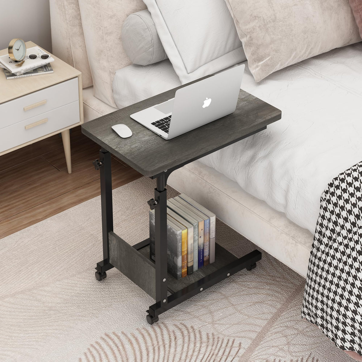 Adjustable Height C Table with Wheels and Storage R877896